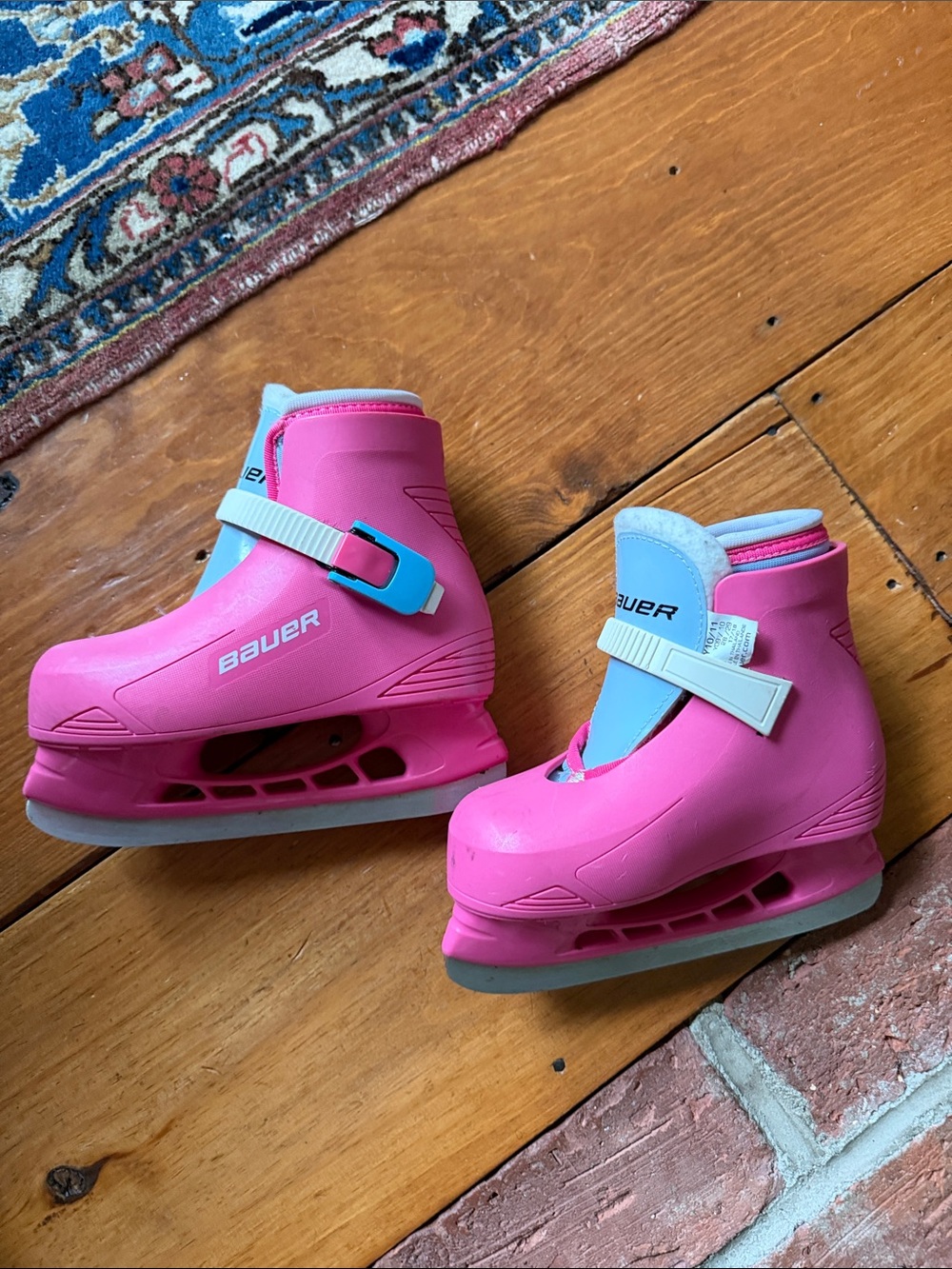 Bauer Kids Pink and White ice skates